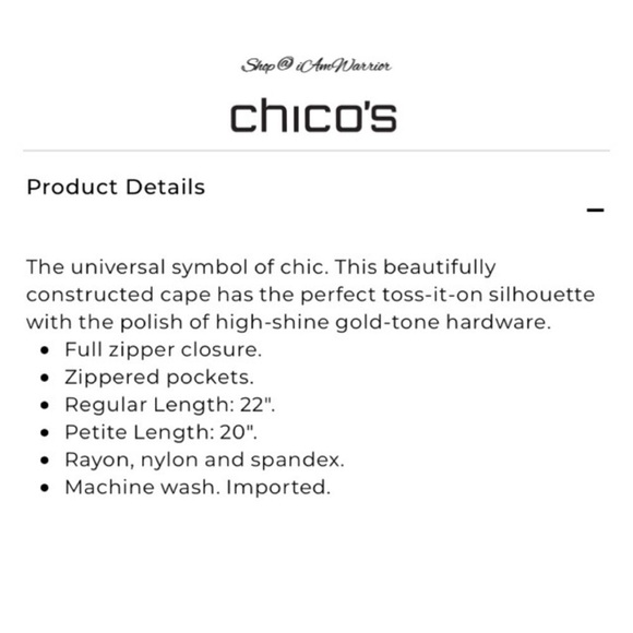 Chico’s NWT red zip cape jacket/blazer *Shop@iAmWarrior - Picture 9 of 10